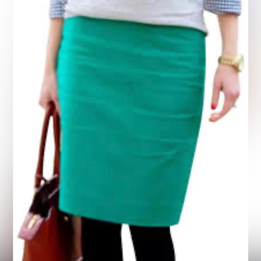 J. Crew No. 2 Pencil Skirt Jade Green